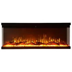 Camino Elettrico Panoramico 1500W da Incasso Parete Fiamma LED 2