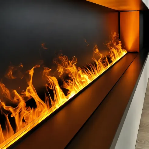 Camino a Vapore Acqueo 3D da Incasso 125 cm con App LED 7 Colori