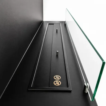Camino a Bioetanolo Angolare Destro da Incasso 120 cm 4 kW Nero