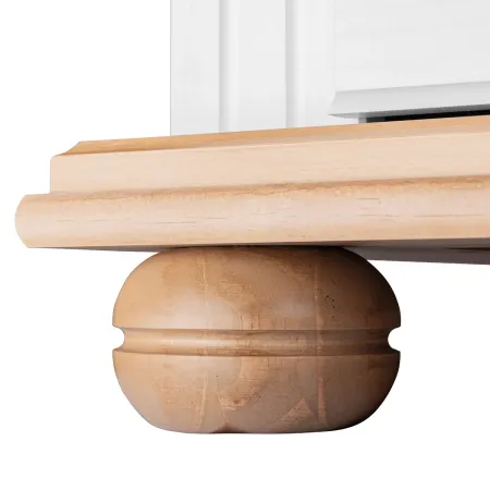 Vetrina Credenza in Legno Bianco Rovere con 4 Ante da Soggiorno Cucina