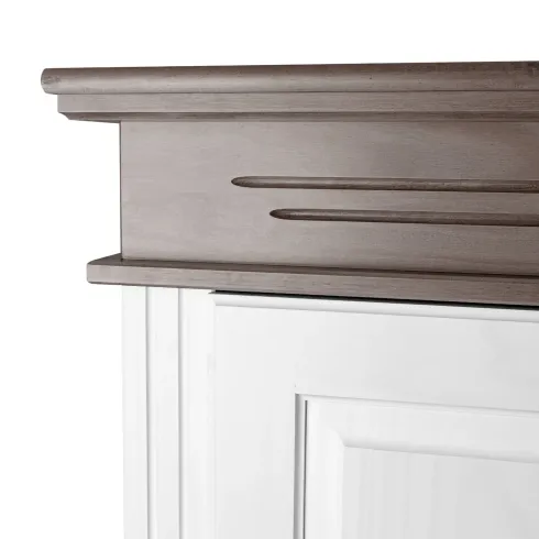 Armadio Camera da Letto 3 Ante con Specchio in Legno Bianco Grigio