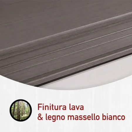 Madia 4 Ante con Cassetto Legno Bianco Grigio Credenza da Soggiorno