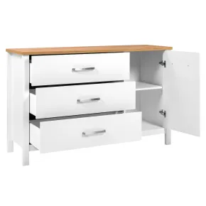 Madia Credenza 3 Cassetti 1 Anta Bianco Rovere Camera Soggiorno 2