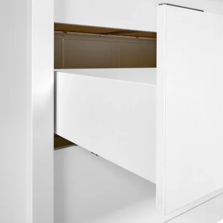 Madia Credenza 3 Cassetti 1 Anta Bianco Rovere Camera Soggiorno