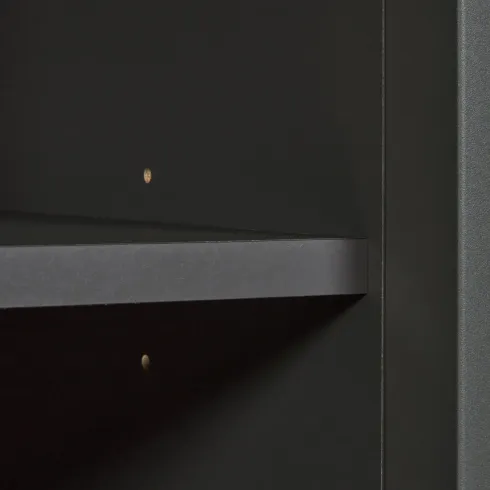 Mobile Scaffale Cucina Aperto 4 Ripiani Regolabili Antracite Rovere