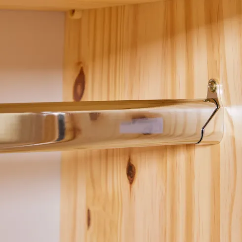 Armadio 2 Ante in Legno Massello Appendiabiti Camera da Letto Cabina Guardaroba | BricoShop24