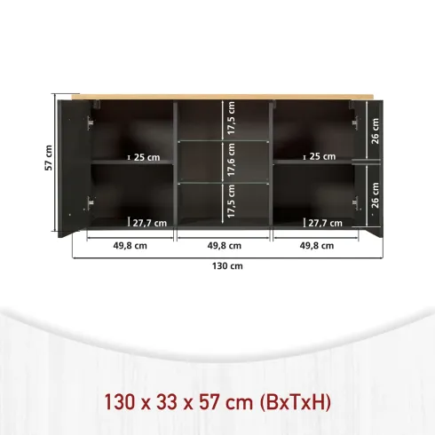 Mobile Cucina con Pensile Sottolavello Colonna Modulare Antracite Rovere
