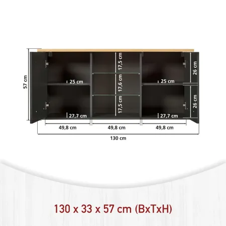 Cucina Modulare 300 cm Antracite Rovere Mobili Colonna 2 Pensili