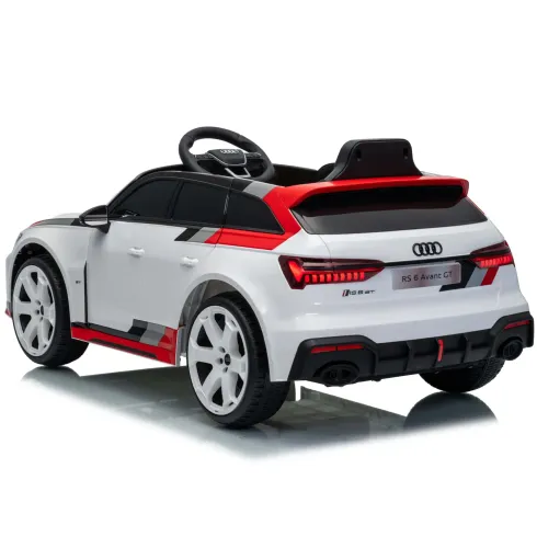 Auto Elettrica Bambini Audi RS6 GT Bianco 12V con LED Radiocomando