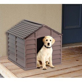 Cuccia per Cani in Resina Riparo Plastica Taglia Media con Pavimento da Esterno 