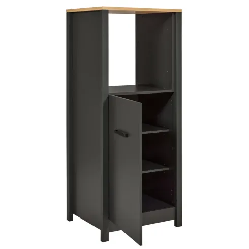 Cucina Componibile 5 Mobili Pensile Colonne Legno Antracite Rovere