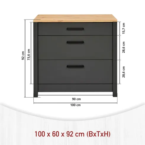 Cucina Componibile 5 Mobili Pensile Colonne Legno Antracite Rovere