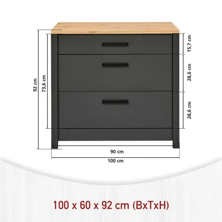 Cucina Componibile 5 Mobili Pensile Colonne Legno Antracite Rovere