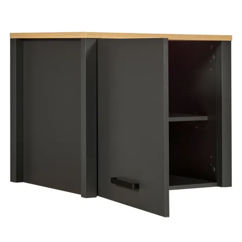 Cucina Componibile in Legno Antracite Rovere 6 Mobili Pensili Colonne