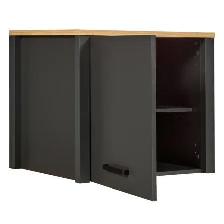 Cucina Componibile in Legno Antracite Rovere 6 Mobili Pensili Colonne