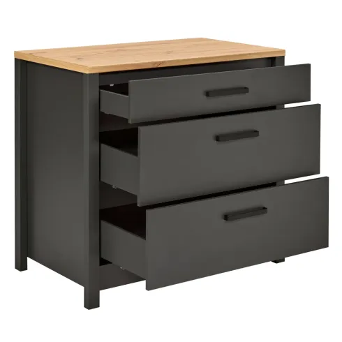 Cucina Componibile in Legno Antracite Rovere 7 Mobili Pensili Colonne
