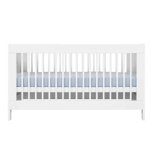 Lettino per Bambini 70x140 cm in Legno Bianco con Sponde Regolabili