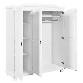 Armadio a 3 Ante Bianco Legno Appendiabiti Mobile Camera Letto Cabina Guardaroba 2