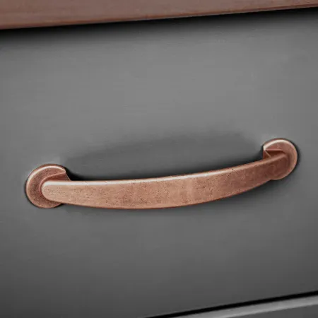 Mobile Grigio a 3 Ante 3 Cassetti Credenza in Legno Dispensa da Soggiorno Cucina | BricoShop24
