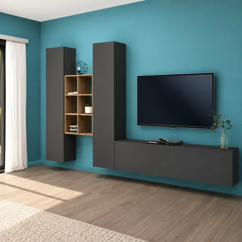 Colonne Armadio Mobile Porta TV Libreria da Soggiorno 320 cm Antracite