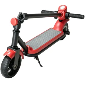 Monopattino Elettrico 24V per Bambini Rosso Pieghevole 3 Velocità LED 2
