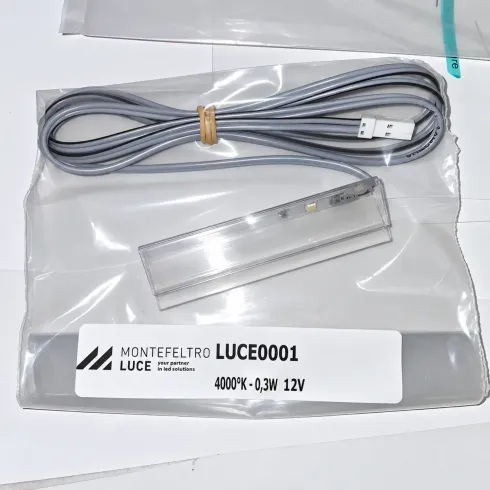 Luce LED per Ripiano in Vetro 12V 0,3W 4000K Blu con Trasformatore