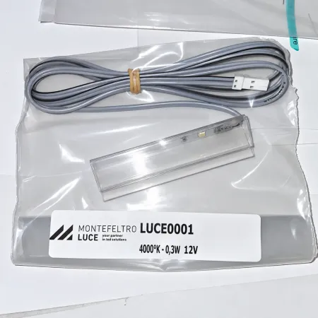 Kit 5 Luci LED 4000K Blu 12V per Ripiani in Vetro e Legno Mobile 0,3W