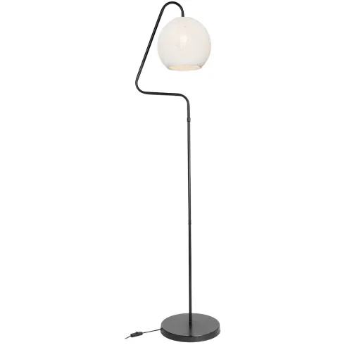 Lampada da Terra 160 cm Nero con Paralume Bianco 60W da Interno