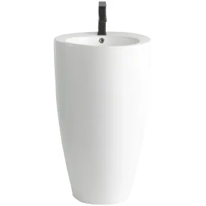 Lavabo da Appoggio Freestanding in Ceramica Bianco Lucido per Bagno 2