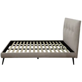 Letto Singolo Struttura Imbottita Tortora con Rete Doghe 80x190 cm