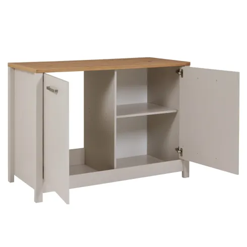 Cucina Modulare 3 Mobili Soft Close Beige Rovere 200 cm MDF Vetro