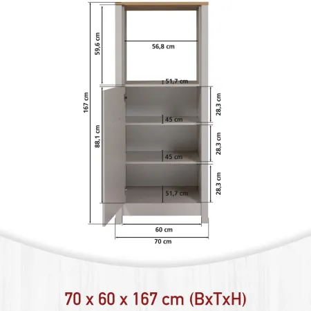 Cucina Modulare 3 Mobili Soft Close Beige Rovere 200 cm MDF Vetro