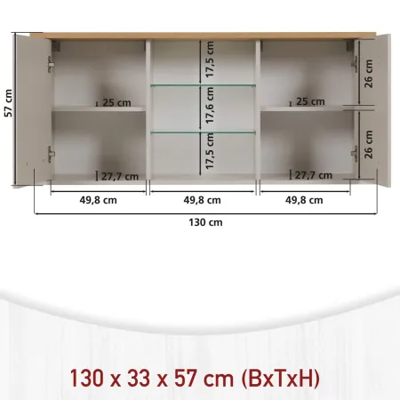 Cucina Modulare 3 Mobili Soft Close Beige Rovere 200 cm MDF Vetro