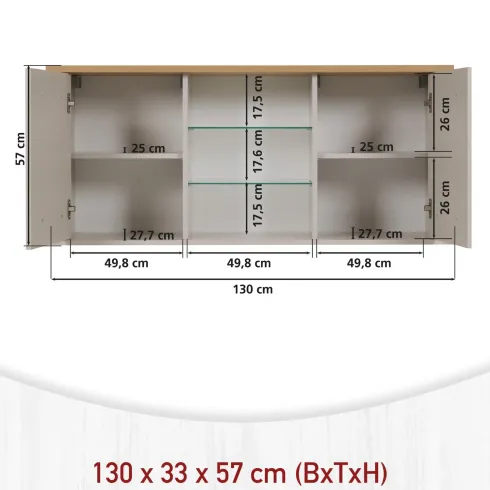 Cucina Modulare 230 cm Beige Rovere Base Sottolavello Cassetti Pensile