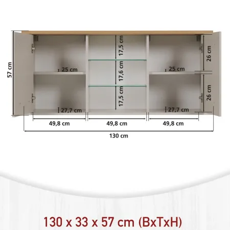 Cucina Modulare 230 cm Beige Rovere Base Sottolavello Cassetti Pensile