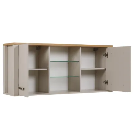 Cucina Modulare Beige Rovere 300 cm 4 Mobili Colonna Pensile