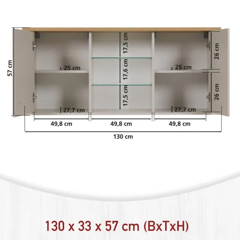 Cucina Modulare Beige Rovere 300 cm 4 Mobili Colonna Pensile