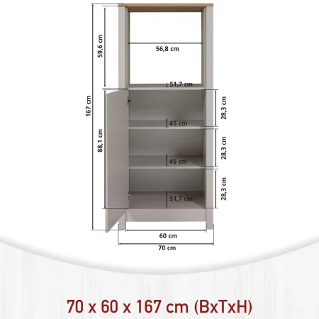 Cucina Modulare Beige Rovere 300 cm 4 Mobili Colonna Pensile