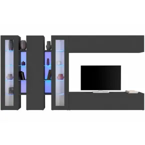 Parete Attrezzata Soggiorno 340 cm Armadio Porta TV Pensile Bianco 2