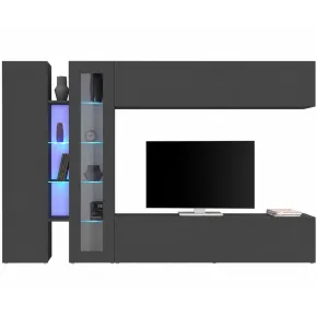 Mobile Porta TV a Parete con Vetrina Antracite Opaco 280 cm Soggiorno 2