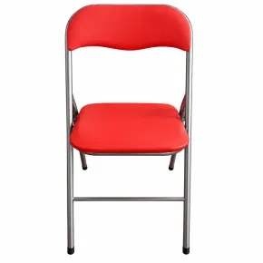 Sedia Pieghevole da Cucina Ufficio Scrivania in PVC Rosso Salvaspazio 2