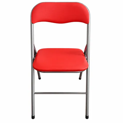 Sedia Pieghevole da Cucina Ufficio Scrivania in PVC Rosso Salvaspazio