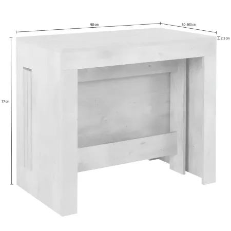 Tavolo Mobile Allungabile Consolle 50-300 cm Grigio da Pranzo Soggiorno