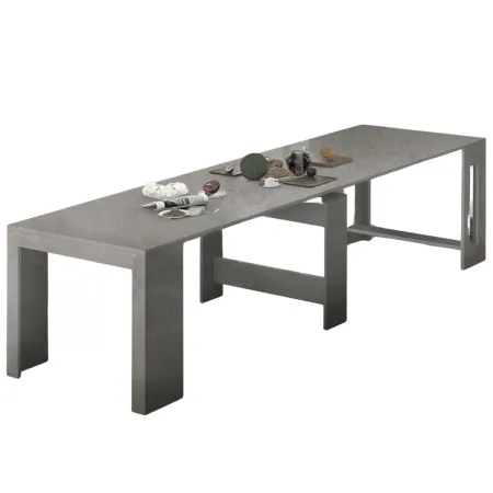 Tavolo Consolle Allungabile per Soggiorno Cucina Moderno Grigio 300 cm