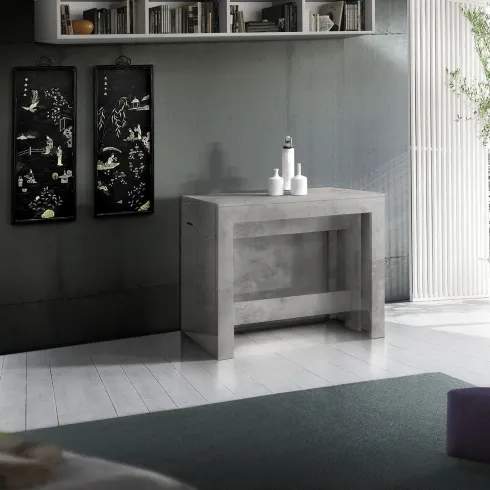 Tavolo Consolle Allungabile per Soggiorno Cucina Moderno Grigio 300 cm