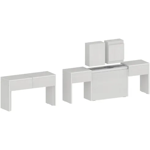 Panca Allungabile da Cucina Soggiorno Bianco Larice 290 cm Moderna