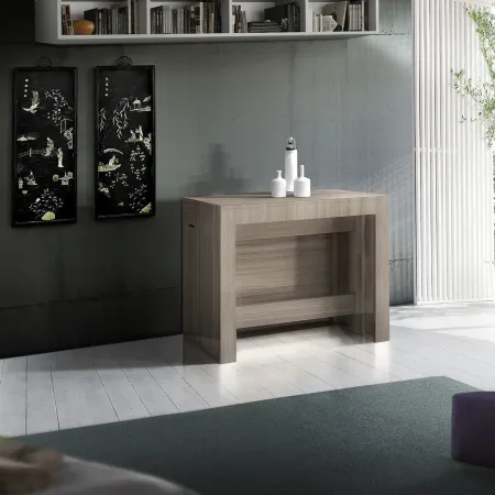 Mobile Tavolo Consolle Allungabile da Pranzo Soggiorno Marrone Olmo