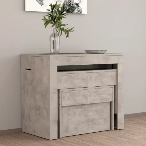 Panca Estensibile 290 cm Mobile Grigio da Soggiorno Cucina Moderno