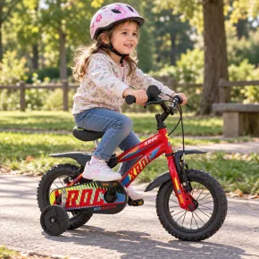 Bicicletta per Bambini Rosso 12 Pollici con Stabilizzatori Bici X-Roc 2