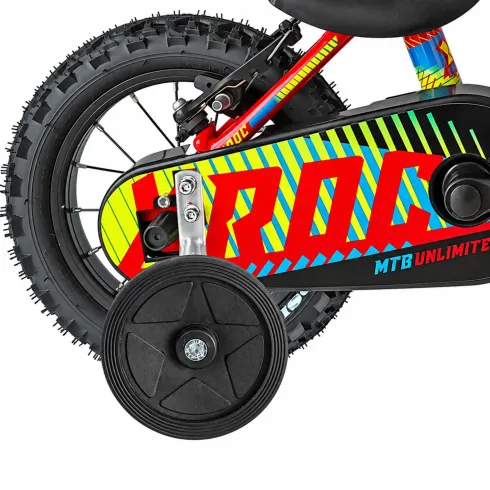 Bicicletta per Bambini Rosso 12 Pollici con Stabilizzatori Bici X-Roc